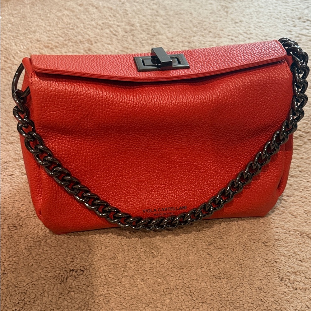 Viola Castellani Red Chain Shoulder Bag
